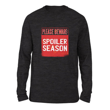 Spoiler Alert Men/Unisex Drop Shoulder Sweatshirt in Dark Grey Heather color